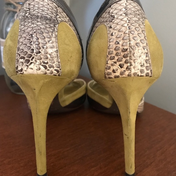 Dolce & Gabbana Pewter, Green  and Python Heel - Picture 2 of 7